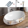 Art Balcony Bathroom Basin Modern Oval Ceramic Wash Basin