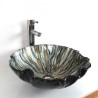 Tempered Glass Vessel Sink in the Shape of a Seashell (Faucet Not Included)