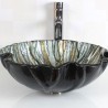 Tempered Glass Vessel Sink in the Shape of a Seashell (Faucet Not Included)