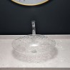 Bathroom Washroom Decorative Countertop Sink Oval Transparent Glass Wash Basin