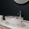 Bathroom Washroom Decorative Countertop Sink Oval Transparent Glass Wash Basin