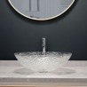 Bathroom Washroom Decorative Countertop Sink Oval Transparent Glass Wash Basin