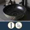 Industrial Style Balcony Bathroom Basin with Geometric Pattern