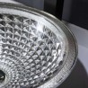 Silver Crystal Glass Wash Basin Modern Round Bathroom Washroom Countertop Sink