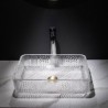 Rectangular Transparent Glass Wash Basin Bathroom Vessel Sink