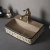 Ceramic Rectangular Countertop Bathroom Sink in European Vintage Style