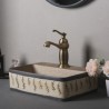 Ceramic Rectangular Countertop Bathroom Sink in European Vintage Style