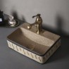 Ceramic Rectangular Countertop Bathroom Sink in European Vintage Style