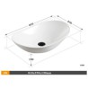 Ingot Shaped Ceramic Wash Basin Simple Style Bathroom Lavatory Countertop Basin