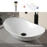 Ingot Shaped Ceramic Wash Basin Simple Style Bathroom Lavatory Countertop Basin