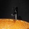 Bathroom Counter Basin Oval Golden Glass Wash Basin