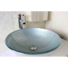 Contemporary Round Silver-White Tempered Glass Basin