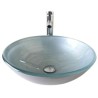 Contemporary Round Silver-White Tempered Glass Basin