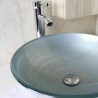 Contemporary Round Silver-White Tempered Glass Basin