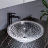 Bathroom Washroom Countertop Sink with Transparent Glass Round Wash Basin