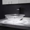 Bathroom Washroom Countertop Sink with Transparent Glass Round Wash Basin