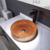 Decorative Round Crystal Glass Wash Basin Washroom Countertop Sink