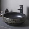 Antique Matt Black Wash Basin Bathroom Counter Top Ceramic Basin