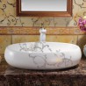 Ceramic Wash Basin Oval Home Lavatory Countertop Basin in European Style