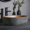 Unique Imitation Wood Grain Basin Oval Ceramic Bathroom Wash Basin