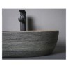 Unique Imitation Wood Grain Basin Oval Ceramic Bathroom Wash Basin