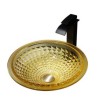 Bathroom Counter Basin Round Yellow Glass Wash Basin