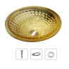 Bathroom Counter Basin Round Yellow Glass Wash Basin