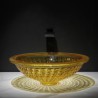 Bathroom Counter Basin Round Yellow Glass Wash Basin