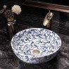 Blue And White Porcelain Washbasin Traditional Ceramic Bathroom Sink