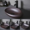 Bathroom Counter Top Wash Basin in Copper Brown Ceramic