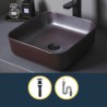 Bathroom Counter Top Wash Basin in Copper Brown Ceramic