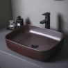 Bathroom Counter Top Wash Basin in Copper Brown Ceramic