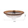 Bathroom Vanity Sink with Circular Glass Wash Basin and Brown Decorative Edge