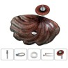 Shell Shape Basin Bathroom Countertop Waterfall Vessel Sink Tap Glass Sink and Faucet Set