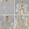 Dining Room Bedroom Elegant Crystal Chandelier European Style Glass Pendant Light