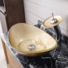 Curvy Moon Roman Tub Faucet Waterfall Bathtub Mixer Tap with Hand Spray in Oil Rubbed Bronze