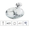 Imitation Marble Glass Basin Bathroom Countertop Waterfall Vessel Sink Tap Round Sink and Faucet Set