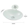 White Oval Basin Tempered Glass Bathroom Countertop Waterfall Vessel Sink Tap Sink and Faucet Set