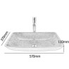 Tempered Glass Basin with/without Tap Sink Blue Rectangle Sink and Faucet Set