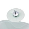 Square Basin Tempered Glass Bathroom Countertop Waterfall Vessel Sink Tap White Sink and Faucet Set