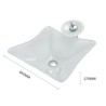 White Color Basin Tempered Glass Bathroom Countertop Waterfall Vessel Sink Tap Square Sink and Faucet Set