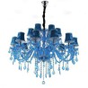 Esthetic Hotel Living Room Large Crystal Chandelier European Pendant Light Blue Color