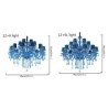 Esthetic Hotel Living Room Large Crystal Chandelier European Pendant Light Blue Color