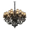 Bedroom Living Room Study Luxury European Style Crystal Chandelier Black Pendant Light