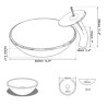 Modern Tempered Glass Bathroom Sink with Blue Round Basin and Waterfall Faucet