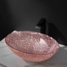 Oval Tempered Glass Sink Bathroom Art Sink With Tap Luxury Crystal Washbasin