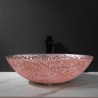 Oval Tempered Glass Sink Bathroom Art Sink With Tap Luxury Crystal Washbasin