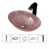 Oval Tempered Glass Sink Bathroom Art Sink With Tap Luxury Crystal Washbasin