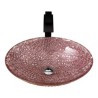 Oval Tempered Glass Sink Bathroom Art Sink With Tap Luxury Crystal Washbasin