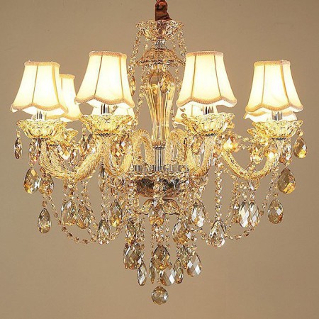 Luxury European Living Room Dining Room Bedroom Crystal Chandelier Cognac Ceiling Light